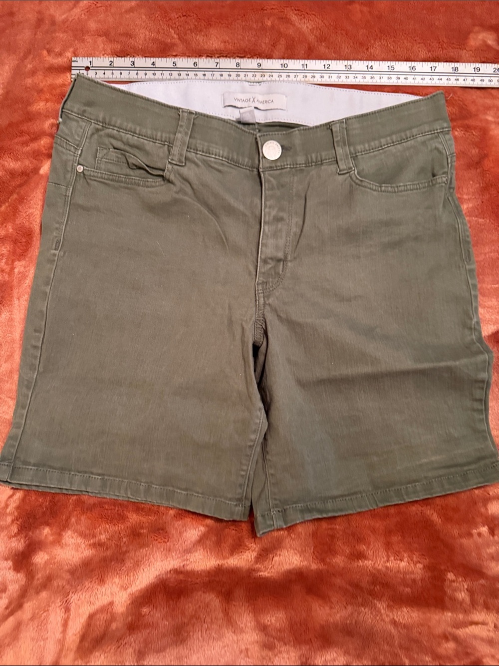 Vintage America Olive Green Bermuda Shorts